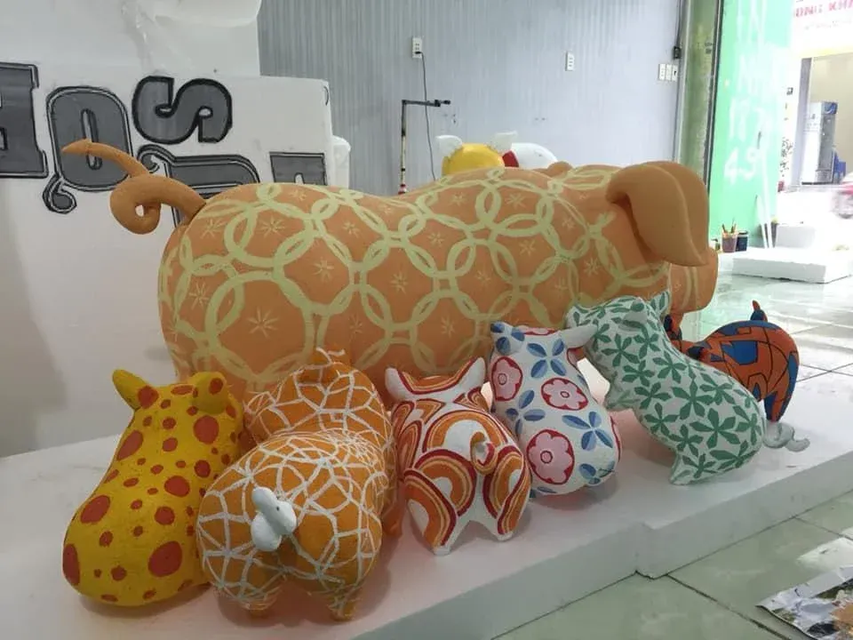 thi công Tết 2026 phong cách truyền thống – lân sư rồng