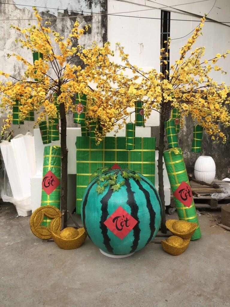 thi công Tết 2026 hội nghị khách hàng – sân khấu backdrop