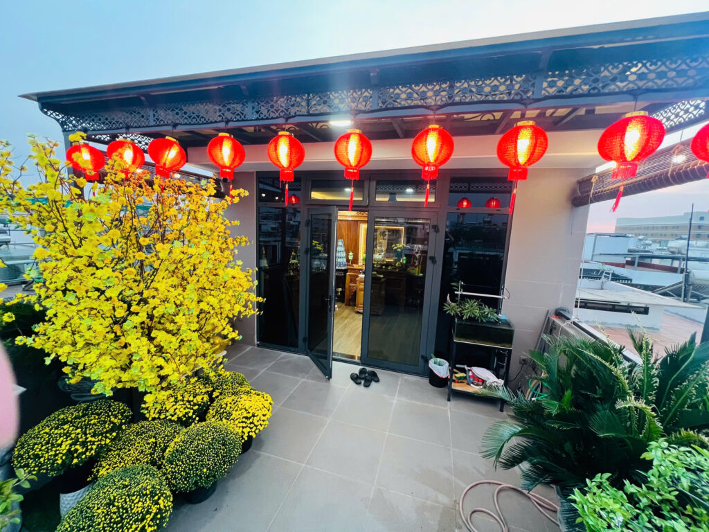 backdrop Tết 2026 khổ lớn in UV – khung sắt hộp