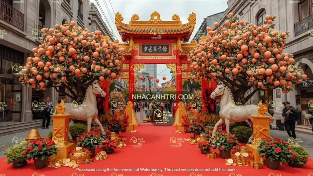 mẫu trang trí Tết bằng foam