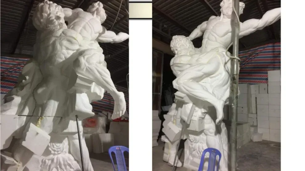 thi công mô hình ly lộc đầu năm Tết 2026 foam 3D