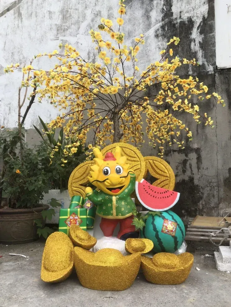 trang trí Tết 2026 phòng truyền thống doanh nghiệp