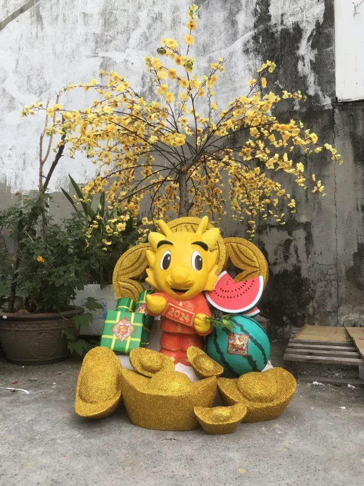 mô hình lồng đèn xếp lớp Tết 2026 – treo trần cao