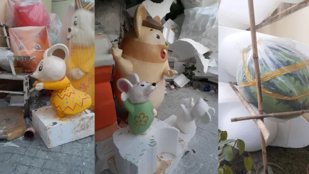 tiểu cảnh Tết 2026 chủ đề phố ông đồ – nón lá, câu đối đỏ