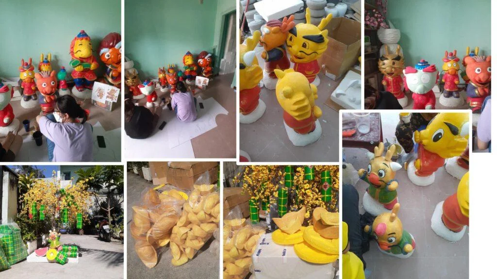 trang trí Tết 2026 booth selfie AR kết hợp vật thể 3D