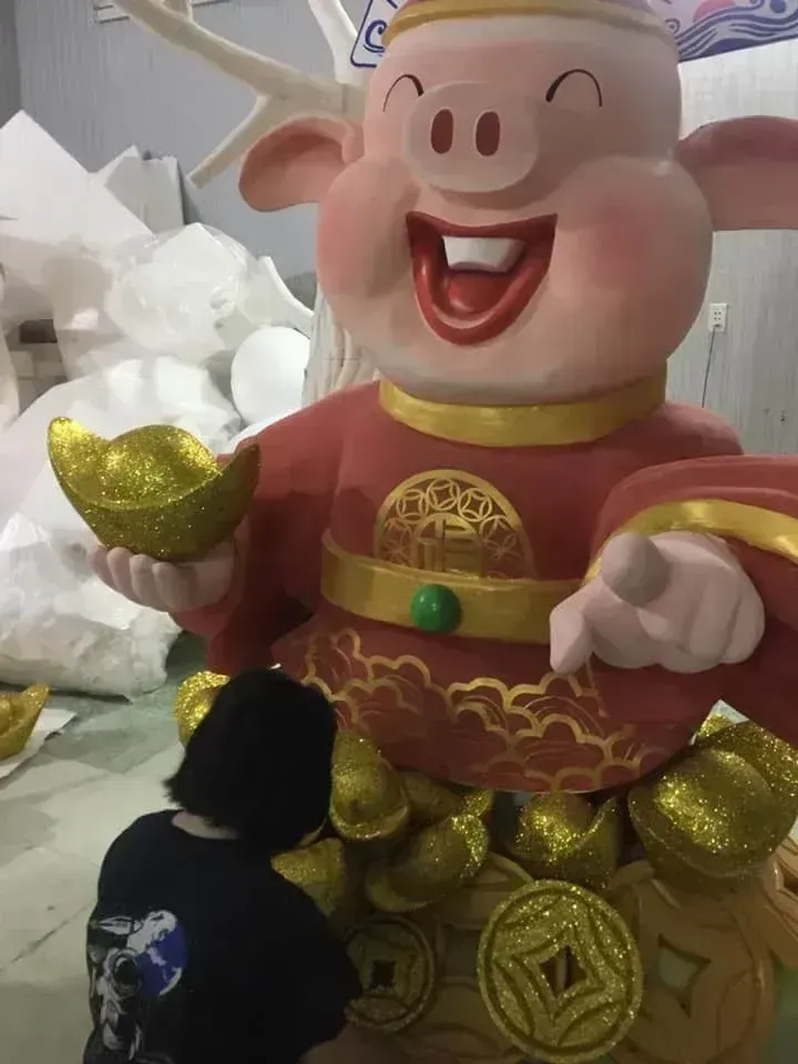 trang trí Tết 2026 khu lễ tân ngân hàng – quy chuẩn thương hiệu