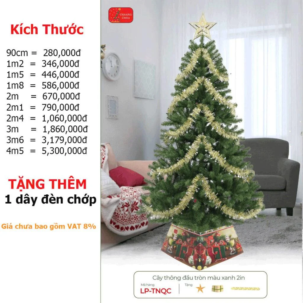 trang trí noel cửa hàng mỹ phẩm tone trắng