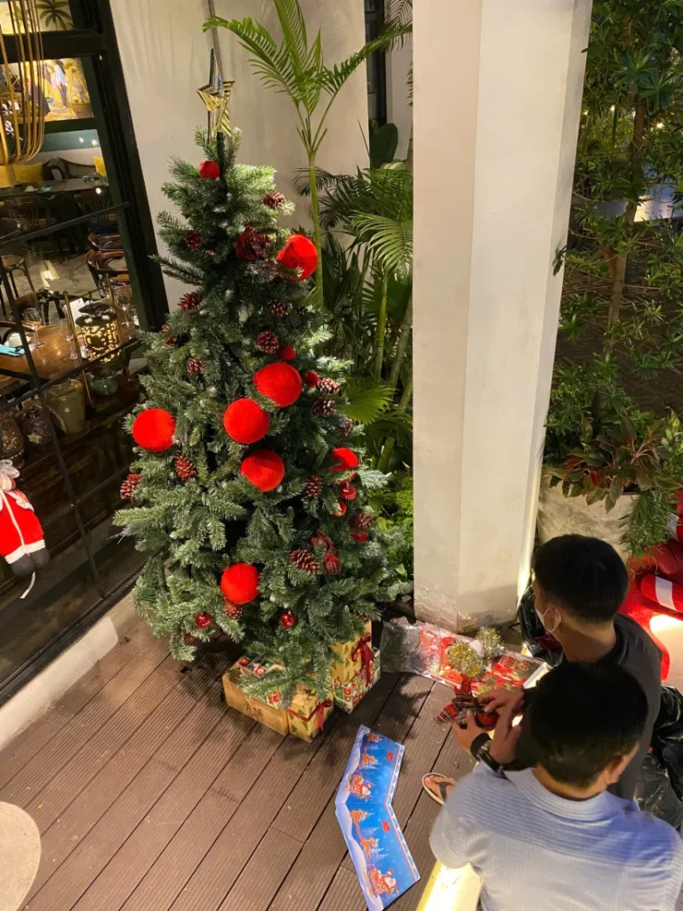 trang trí noel vintage rustic ấm áp