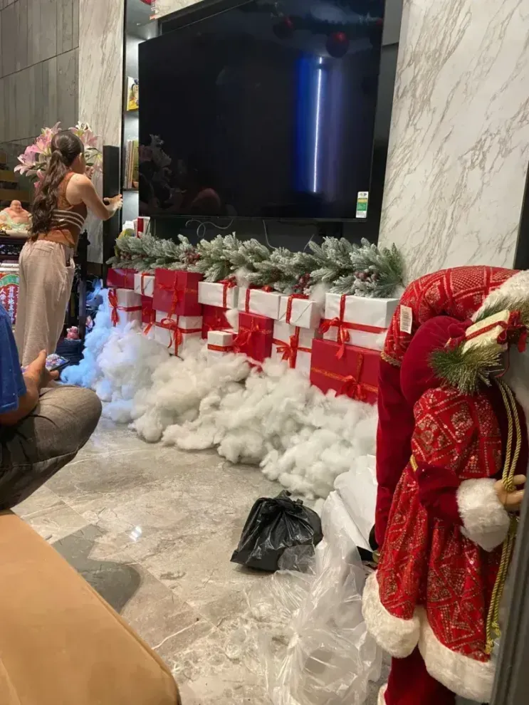 trang trí giáng sinh gian hàng hội chợ