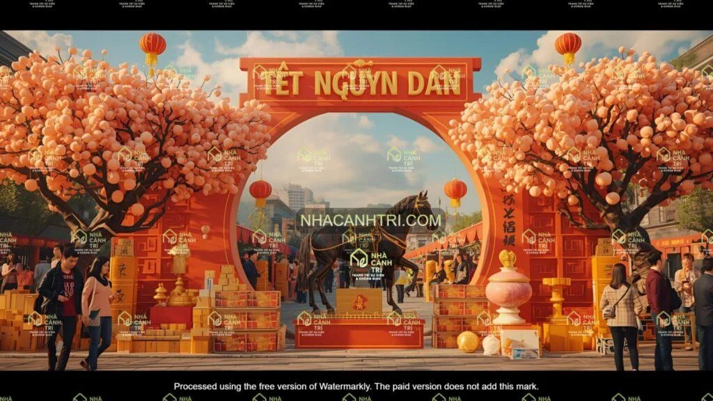 Thi công tượng ngựa mút xốp kích thước lớn ngoài trời