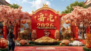 Nhận làm tượng ngựa vàng kéo xe trang trí Tết