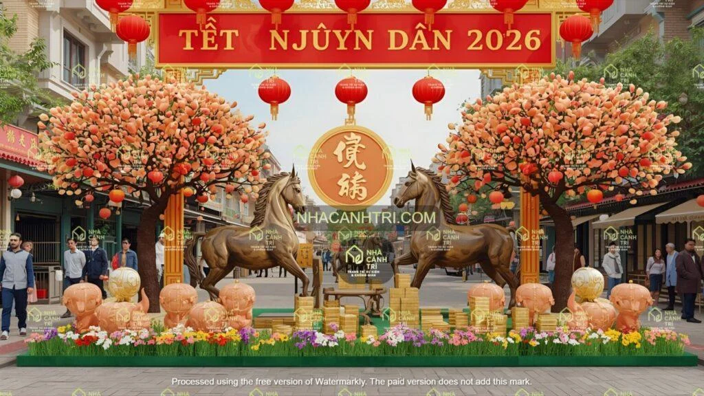 Đặt tượng ngựa phong thủy composite cho sảnh khách sạn