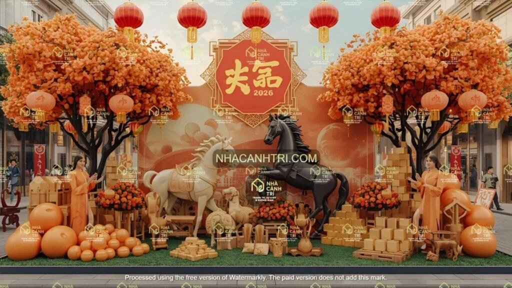 Thi công tượng ngựa composite quy mô lớn cho khu đô thị