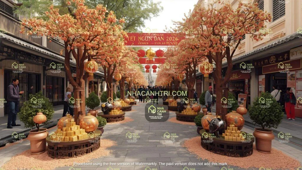 Làm tượng ngựa vàng cao 4m đặt ngoài trời