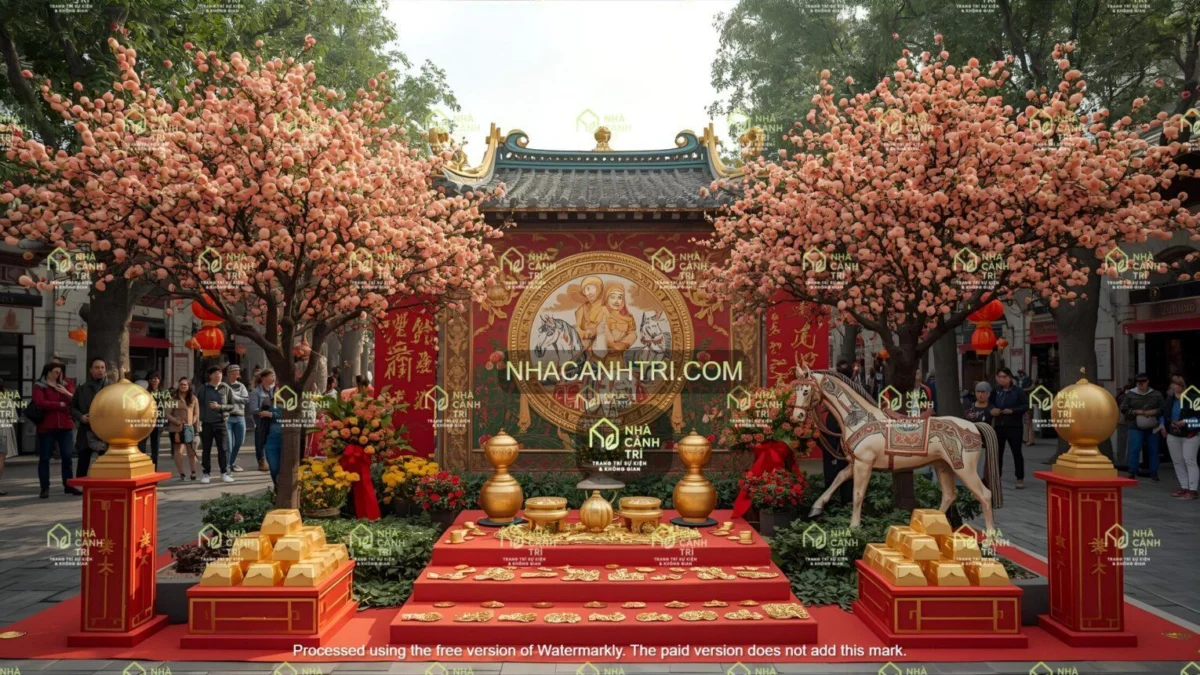 hướng dẫn setup tiểu cảnh Tết mini