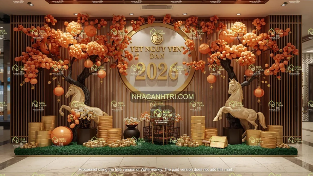 thiết kế tượng vàng chụp ảnh Tết