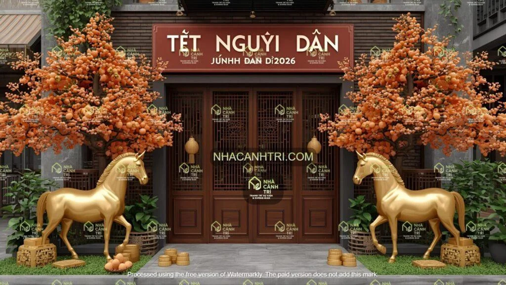 thiết kế booth Tết truyền thống