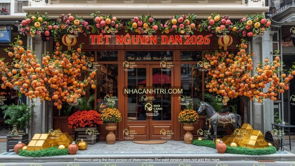 thiết kế decor Tết phong cách cung đình